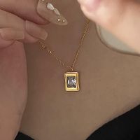 Women's Elegant Geometric Titanium Steel Necklace Inlay Zircon Necklaces main image 1