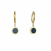 Femmes Style Simple Rond Acier Inoxydable Des Boucles D'oreilles Placage Métal Boucles D'oreilles En Acier Inoxydable main image 2