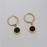 Women's Simple Style Round Stainless Steel Earrings Plating Metal Stainless Steel Earrings sku image 1