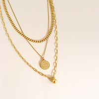 304 Stainless Steel 16K Gold Plated White Gold Plated Gold Plated Fashion Plating Portrait Necklace main image 5