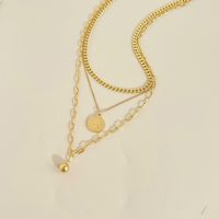 304 Stainless Steel 16K Gold Plated White Gold Plated Gold Plated Fashion Plating Portrait Necklace main image 1