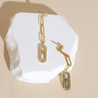 Fashion Geometric Inlaid Zircon Stainless Steel Zircon Earrings main image 4