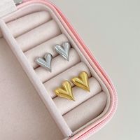 Sweet Heart Shape Heart Metal 304 Stainless Steel No Inlaid 16K Gold Plated White Gold Plated Gold Plated Ear Studs main image 5