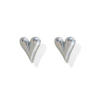 Sweet Heart Shape Heart Metal 304 Stainless Steel No Inlaid 16K Gold Plated White Gold Plated Gold Plated Ear Studs sku image 3