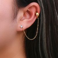 Women's Fashion Geometric Stainless Steel Earrings Geometry Plating Metal Zircon Stainless Steel Earrings main image 5