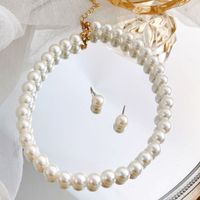 Women's Fashion Geometric Imitation Pearl Alloy Earrings Necklace No Inlaid Jewelry Sets main image 1