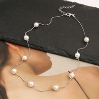 Mode Geometrisch Legierung Metall Künstliche Perlen Frau Halskette main image 4