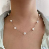 Mode Geometrisch Legierung Metall Künstliche Perlen Frau Halskette main image 3