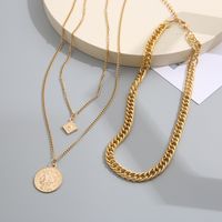 Women's Vintage Style Round Square Alloy Necklace Plating Necklaces main image 4