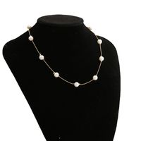 Mode Geometrisch Legierung Metall Künstliche Perlen Frau Halskette main image 2