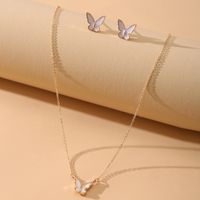 Frau Mode Schmetterling Aryl Legierung Ohrringe Halskette Spleißen Keine Intarsien Schmuck Sets sku image 7
