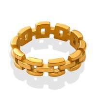Mode Geometrisch Titan Stahl Ringe Überzug Keine Intarsien Edelstahl Ringe main image 4