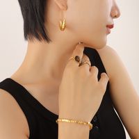 Women's Simple Style Geometric Titanium Steel Earrings Plating No Inlaid Stainless Steel Earrings main image 3
