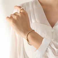 Women's Fashion Geometric Titanium Steel Bracelets Plating Zircon Stainless Steel Bracelets main image 3
