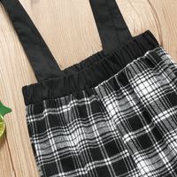 Casual Plaid Cotton Buckle Overalls Baby Clothes main image 4