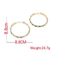 New Retro Alloy Circle South Korea Geometric Earrings Fashion Temperament Color Diamond Earrings sku image 3