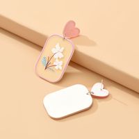Sweet Heart Shape Flower Synthetic Resin Alloy No Inlaid Earrings main image 2