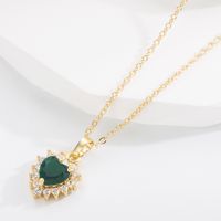 Fashion Sweet Heart Shape Alloy Rhinestone Inlaid Zircon Zircon Necklace main image 1