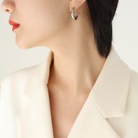 Fashion C Shape Plating Titanium Steel Earrings main image 3