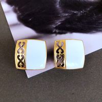 Nihaojewelry Simple Pearl Drip Glaze Heart Gemstone Earrings Wholesale Jewelry sku image 2