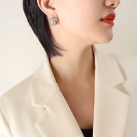Frau Retro Mode Einfacher Stil Geometrisch Titan Stahl Ohrringe Überzug Keine Intarsien Edelstahl Ohrringe sku image 2