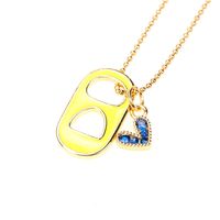 Cute Heart Stainless Steel Necklace Inlay Zircon Copper Necklaces sku image 1