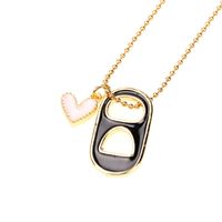 Cute Heart Stainless Steel Necklace Inlay Zircon Copper Necklaces sku image 8