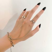 Simple Style Geometric Imitation Pearl Alloy Plating Metal Mitten-type Bracelet sku image 14