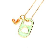 Cute Heart Stainless Steel Necklace Inlay Zircon Copper Necklaces sku image 7