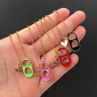 Cute Heart Stainless Steel Necklace Inlay Zircon Copper Necklaces main image 1