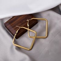 Simple Style Square Alloy Plating No Inlaid Ear Studs main image 2
