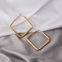 Simple Style Square Alloy Plating No Inlaid Ear Studs main image 3