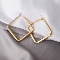 Simple Style Square Alloy Plating No Inlaid Ear Studs main image 4