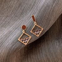 Retro Diamond Alloy Plating Pu Leather Drop Earrings main image 4