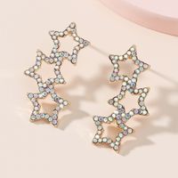 Moda Estrella Aleación Embutido Diamante De Imitación Pendientes De Gota main image 2