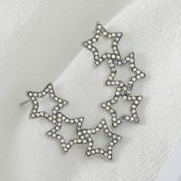 Moda Estrella Aleación Embutido Diamante De Imitación Pendientes De Gota main image 3