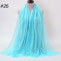 Mode Couleur Unie Coton Pashmina Foulards sku image 27