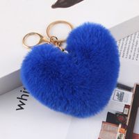 Cute Heart Shape Plush Flocking Keychain sku image 5