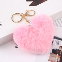 Cute Heart Shape Plush Flocking Keychain sku image 11