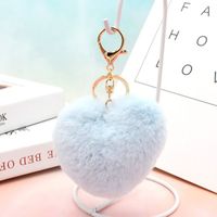 Cute Heart Shape Plush Flocking Keychain sku image 15