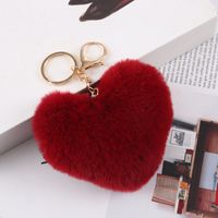 Cute Heart Shape Plush Flocking Keychain sku image 14