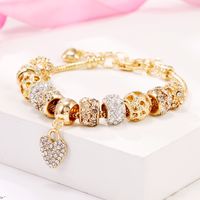 Luxurious Heart Shape Copper Inlay Rhinestone Bracelets main image 3