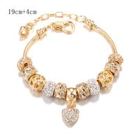 Luxurious Heart Shape Copper Inlay Rhinestone Bracelets sku image 2