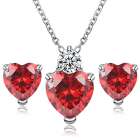 1 Set Simple Style Heart Shape Alloy Inlay Zircon Women's Jewelry Set sku image 2