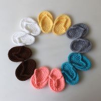 New Newborn Baby Mini Crocheted Small Slippers Solid Color Shoes main image 1