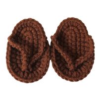 New Newborn Baby Mini Crocheted Small Slippers Solid Color Shoes main image 4