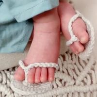 New Newborn Baby Mini Crocheted Small Slippers Solid Color Shoes main image 3