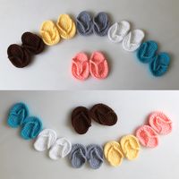 New Newborn Baby Mini Crocheted Small Slippers Solid Color Shoes main image 2