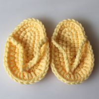 New Newborn Baby Mini Crocheted Small Slippers Solid Color Shoes sku image 2