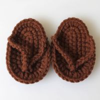 New Newborn Baby Mini Crocheted Small Slippers Solid Color Shoes sku image 6